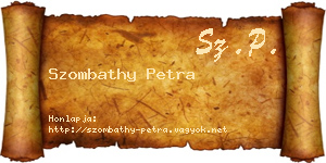 Szombathy Petra névjegykártya