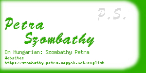 petra szombathy business card